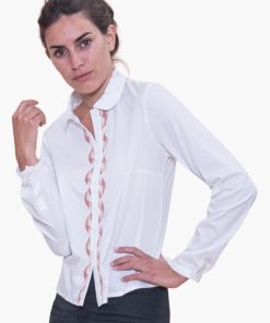 Donna GHIGLINO 1893 | Camicia Aurora Collo Rotondo E Abbottonatura Serpentina