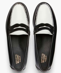 Donna GH BASS WEEJUNS | Gh Bass Penny Loafers Black & White