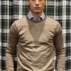 Uomo GHIGLINO 1893 | Maglione Girocollo Merinos Extrafine Beige