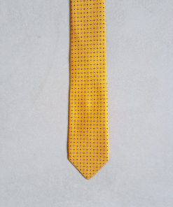 Uomo GHIGLINO 1893 | Cravatta Seta Foulard Giallo Fiorellino