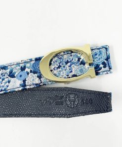 Accessori GHIGLINO 1893 | Cintura Alphabet Style Reversibile Liberty Fabrics/Blu