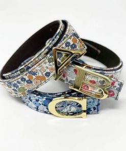 Accessori GHIGLINO 1893 | Cintura Alphabet Style Reversibile Liberty Fabrics/Blu