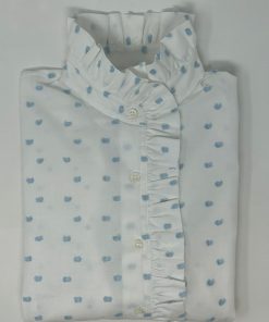 Donna GHIGLINO 1893 | Camicia Lulu Bianca Plumetis Celeste