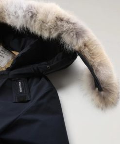 Uomo WOOLRICH | Giacca Woolrich Artic Detachable Fur Anorak Col Melton Blue