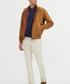 Uomo BARACUTA | Baracuta Harrington Suede Suede Tobacco