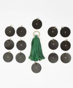 Accessori GHIGLINO 1893 | Portachiavi Nappa Verde Con Iniziale