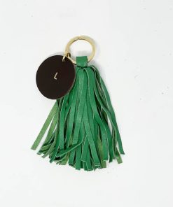 Accessori GHIGLINO 1893 | Portachiavi Nappa Verde Con Iniziale