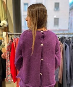 Donna GHIGLINO 1893 | Cardigan "Olivia" Davanti/Dietro Polso Contrasto