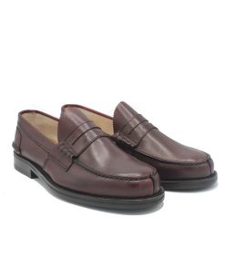 Uomo SAXONE OF SCOTLAND | Saxone Of Scotland Penny Loafer Pelle Bordeaux