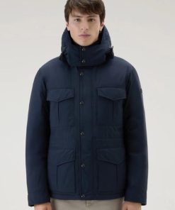 Uomo WOOLRICH | Giacca Woolrich Aleutian Field Jacket Col Melton Blue