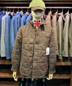 Uomo BOLTEY | Giacca Worker Harris Tweed Blu