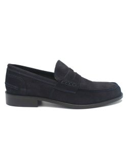 Uomo SAXONE OF SCOTLAND | Saxone Of Scotland Penny Loafer Scamosciato Blu