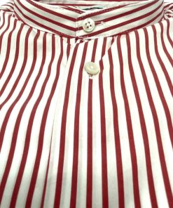 Uomo GHIGLINO 1893 | Camicia Collo Coreana Riga Rossa