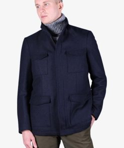 Uomo GHIGLINO 1893 | Field Jacket Harris Tweed Blu