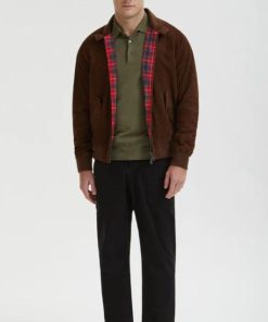 Uomo BARACUTA | Baracuta Harrington Suede Suede Chocolate