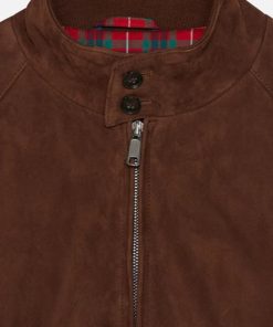 Uomo BARACUTA | Baracuta Harrington Suede Suede Chocolate