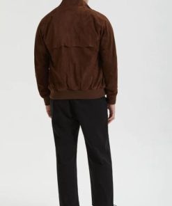 Uomo BARACUTA | Baracuta Harrington Suede Suede Chocolate