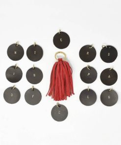 Accessori GHIGLINO 1893 | Portachiavi Nappa Rosso Con Iniziale