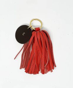 Accessori GHIGLINO 1893 | Portachiavi Nappa Rosso Con Iniziale