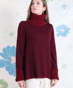 Donna GHIGLINO 1893 | Dolcevita Bordeaux Fantasia Quadretto Bordeaux