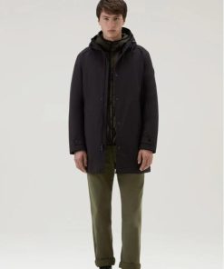 Uomo WOOLRICH | Giacca Woolrich 3In 1 Padded Coat Col. Melton Blue