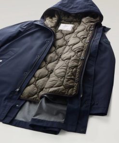 Uomo WOOLRICH | Giacca Woolrich 3In 1 Padded Coat Col. Melton Blue