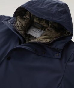 Uomo WOOLRICH | Giacca Woolrich 3In 1 Padded Coat Col. Melton Blue