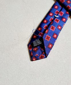 Uomo GHIGLINO 1893 | Cravatta Seta Foulard Motivo Floreale Bluette Rosso