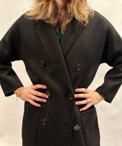 Donna GHIGLINO 1893 | Cappotto Audrey Doppiopetto Nero