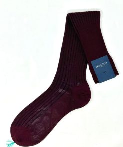 Uomo BRESCIANI | Bresciani Calze Vanise' Coste Bordeaux/Blu