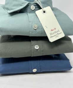 Uomo HARTFORD | Camicia Verde Militare Popeline Light