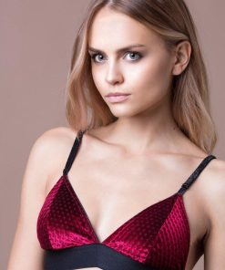 Donna GHIGLINO 1893 | Chite' Lingerie Completo Bordeaux Velluto A Pois