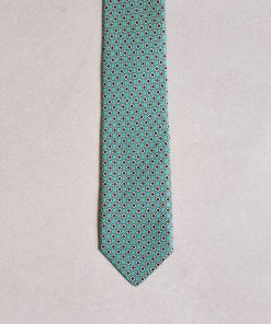 Uomo GHIGLINO 1893 | Cravatta Seta Foulard Verde Menta Margherita