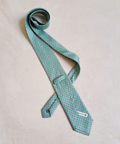 Uomo GHIGLINO 1893 | Cravatta Seta Foulard Verde Menta Margherita