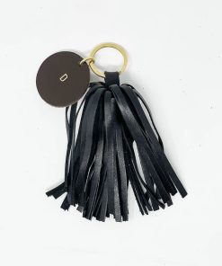 Accessori GHIGLINO 1893 | Portachiavi Nappa Nero Con Iniziale