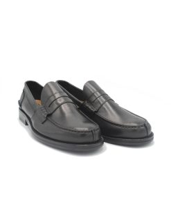 Uomo SAXONE OF SCOTLAND | Saxone Of Scotland Penny Loafer Pelle Nera