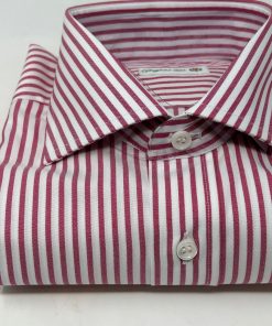 Uomo GHIGLINO 1893 | Camicia Oxford Riga Rossa