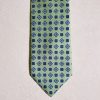 Uomo GHIGLINO 1893 | Cravatta Seta Foulard Motivo Fiorellino Rombo Verdino Blu