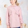 Donna GHIGLINO 1893 | Camicia Nina Taschine Rouches Oxford Rosa