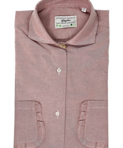 Donna GHIGLINO 1893 | Camicia Nina Taschine Rouches Oxford Rosa