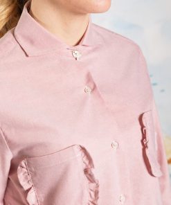 Donna GHIGLINO 1893 | Camicia Nina Taschine Rouches Oxford Rosa