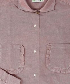 Donna GHIGLINO 1893 | Camicia Nina Taschine Rouches Oxford Rosa