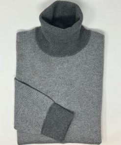 Uomo GHIGLINO 1893 | Maglione Collo Alto "Sale E Pepe" 100% Puro Cashmere