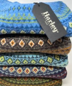 Donna HARLEY OF SCOTLAND | Maglione Shetland Scottish Fair Isle Bottonato Harley Of Scotland For Ghiglino