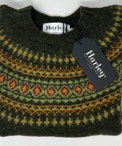 Donna HARLEY OF SCOTLAND | Maglione Shetland Scottish Fair Isle Bottonato Harley Of Scotland For Ghiglino