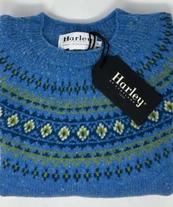 Donna HARLEY OF SCOTLAND | Maglione Shetland Scottish Fair Isle Bottonato Harley Of Scotland For Ghiglino