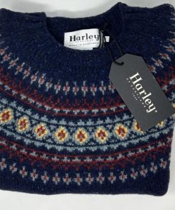 Donna HARLEY OF SCOTLAND | Maglione Shetland Scottish Fair Isle Bottonato Harley Of Scotland For Ghiglino