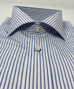 Uomo GHIGLINO 1893 | Camicia Fil A Fil Bastoncino Azzurro