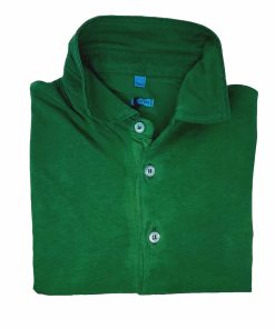 Uomo GHIGLINO 1893 | Polo Polsino Camicia Jersey Light Verde Bandiera