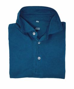 Uomo GHIGLINO 1893 | Polo Polsino Camicia Jersey Light Petrolio